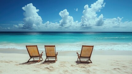 Relaxing Beach Chairs on a Tropical Shore