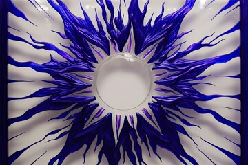Striking Indigo Energy Burst Frame with Mystical Opening on Clear Overlay