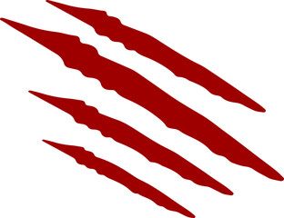 Claw marks slashing diagonally across. The jagged edges and bold color evoke a sense of danger, aggression, or wild animal attack.