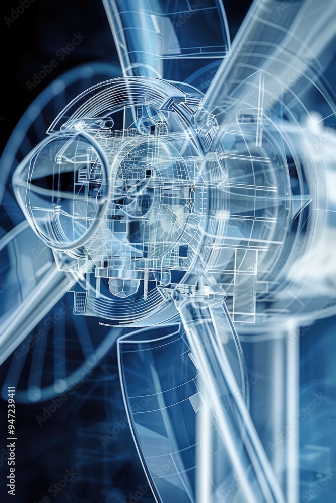 Poster close-up view of a plane propeller