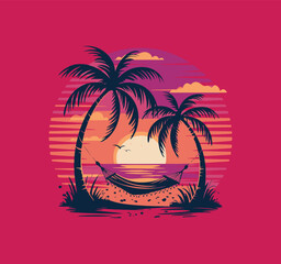 A beautiful palm tree vector t-shirt design