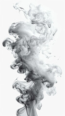 Abstract Art Of Liquid Dense Smoke Dark Grey and White Background