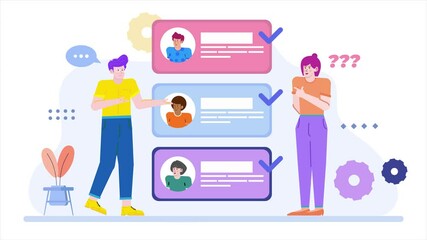 people with recruitment document illustration business animated video