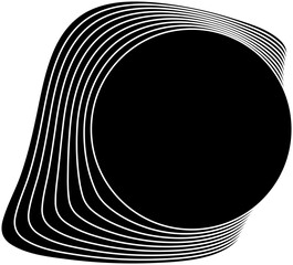 Circle flowing overlapping modern design for badge, tag, banner, logo