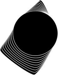 Circle flowing overlapping modern design for badge, tag, banner, logo