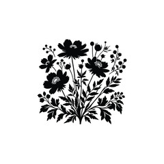 Plants and Flowers Silhouette Vector Illustration