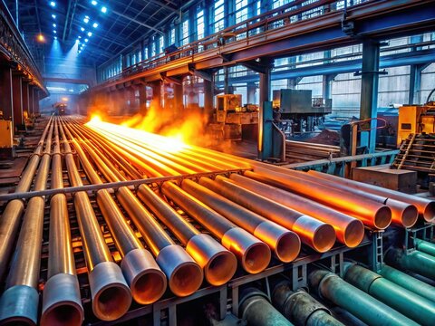 * Melted steel is cast into a large billet, which is then pierced and rolled to form a hollow tube, with subsequent machining and inspection.