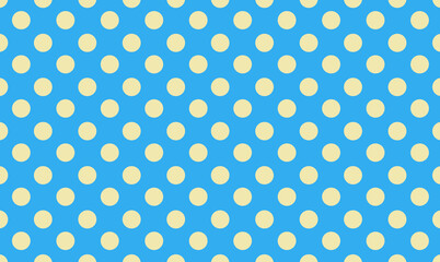 A simple polka dot background. The design is cute and familiar.blue,light blue,sky blue,yellow,light brown,cream.