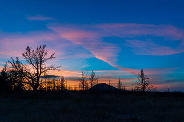 Amazing Sunset over Lava Beds National Monument, California