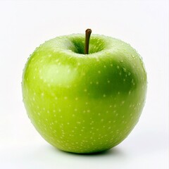 A Single Green Apple with Water Droplets