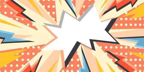 comic pop art style abstract background, full color design free copyspace area.