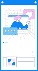 Flat vector illustration of business people operating work scene
