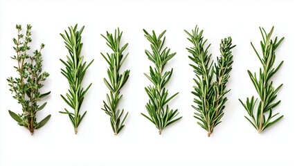 Naklejka premium Rosemary herbs isolated on a white background 