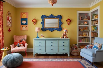 Charming Whimsical Frame in Cozy Childrens Traditional Room with Playful Warmth