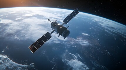 Exploring the Final Frontier: A Satellite's Journey Orbiting the Earth with a Majestic View of Our Blue Planet