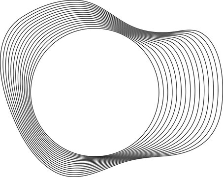 Circle liquid shapes made of lines with empty space for text