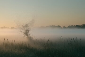 Fototapeta premium Dreamy Soft Glow Texture with Mist Particles and Cinematic Filmography