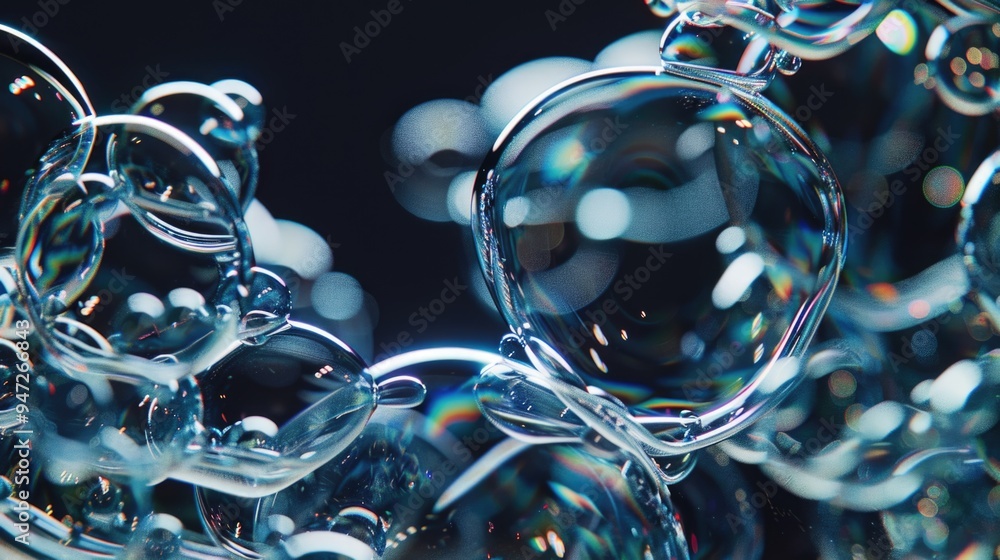 Poster a cluster of colorful bubbles drifting in mid-air, perfect for illustrations or graphics
