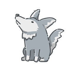 座っているオオカミ