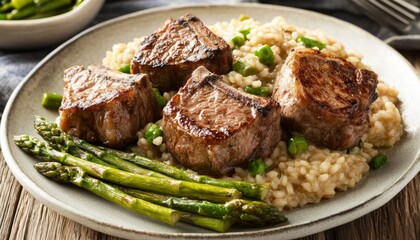 Elegant Seared Tuna Slices with Sesame on White Plate: Gourmet Seafood Dish for Fine Dining and Culinary Marketing. Perfect for Restaurant Menus, Health-Conscious Dining, Date Nights, and Minimalist F