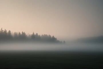 Serene Foggy Landscape with Atmospheric Haze and Peaceful Depths