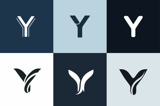 Y letter logo set vector