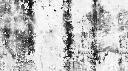 Obraz premium A close-up shot of a dirty black and white wall with cracks and imperfections