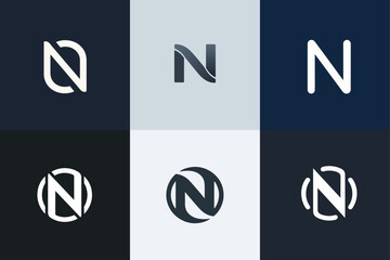 N letter logo set Vector