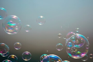 Naklejka premium Vibrant Soap Bubbles on a Clean Background