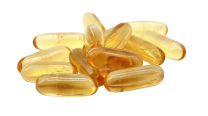 Omega 3 capsules isolated on white background
