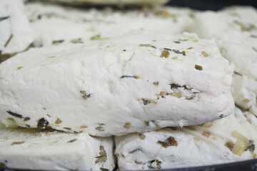 Indulge in our Delicious HerbInfused Soft Feta Cheese Blocks for a gourmet experience
