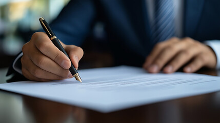 hand signing business contract

