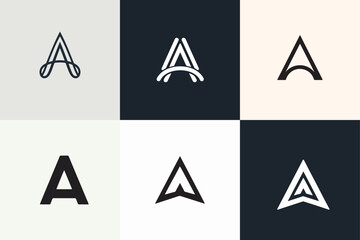A letter logo set vector