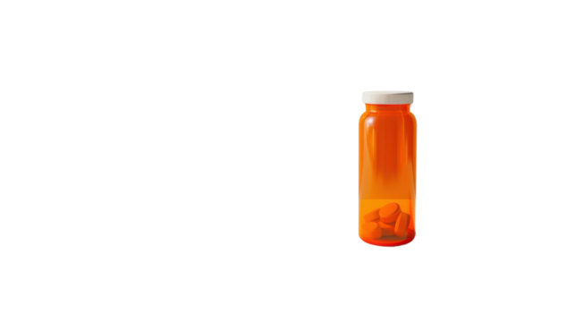 Orange capsules isolated on white background