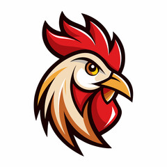 Rooster head logo vector illustration