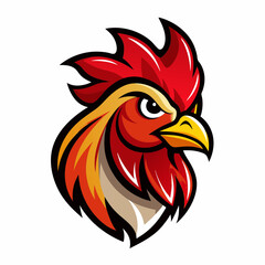 Rooster head logo vector illustration