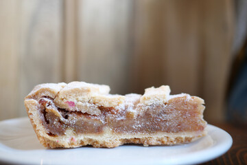 slice of apple pie cake on a plate 