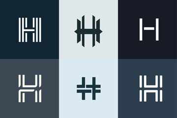 H logo set vector