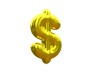 3d glossy gold dollar sign