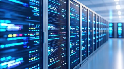 Server Room Data Center Technology Abstract Background