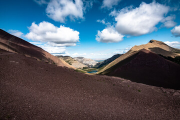 hiking in the mountains