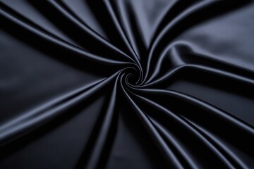 Premium Black Silk Fabric Texture Abstract Background