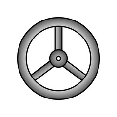 Fototapeta premium Steering wheel icon on white background. Vector illustration.
