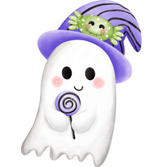 Halloween ghost and candy