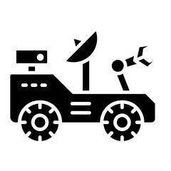 Mars Rover Glyph Icon