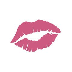 Lipstick lip print red pink seal illustration icon mouth,