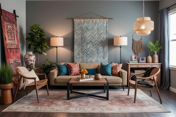 Artistic Home Studio Mockup Featuring Unique Decor and Artisan Elements