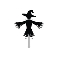 Fototapeta premium Scarecrow Silhouette Vector Illustration - Perfect for Halloween and Fall Harvest Designs