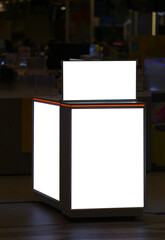 Black light banner on dark background.