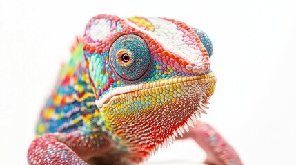 A Close Up Of A Colorful Chameleon